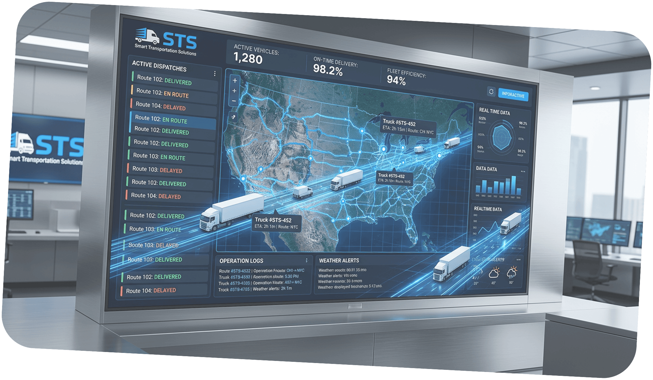 Dispatch dashboard with live load data